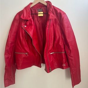 Vintage red leather jacket